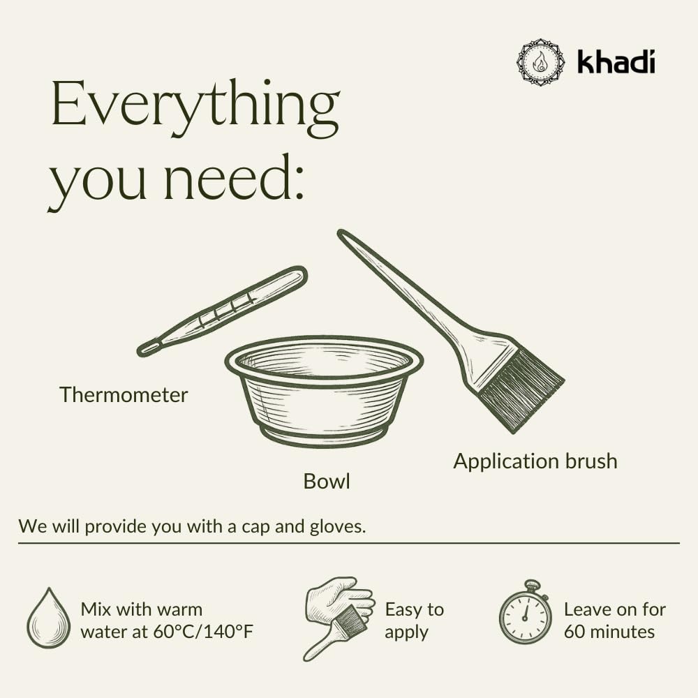 KHADI application brush and bowl setup during hair colouring