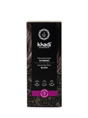 KHADI black natural hair color packaging for easy home dyeing