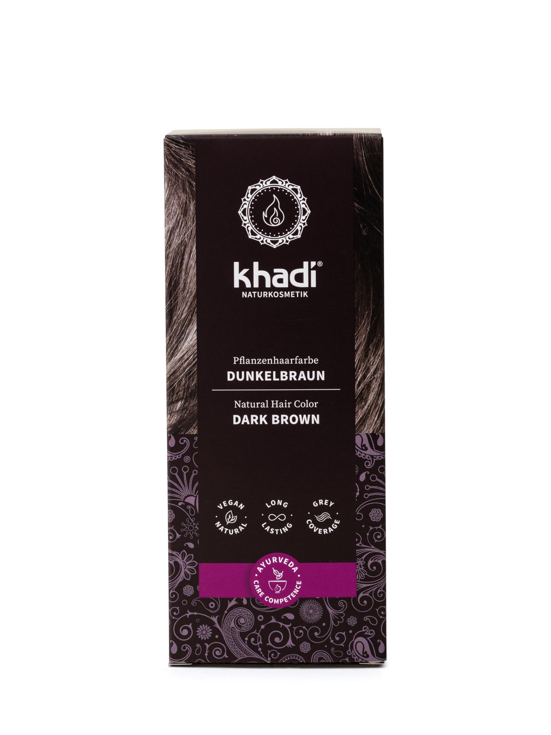 KHADI dark brown color paste ready for mixing delivering a natural shade transformation.