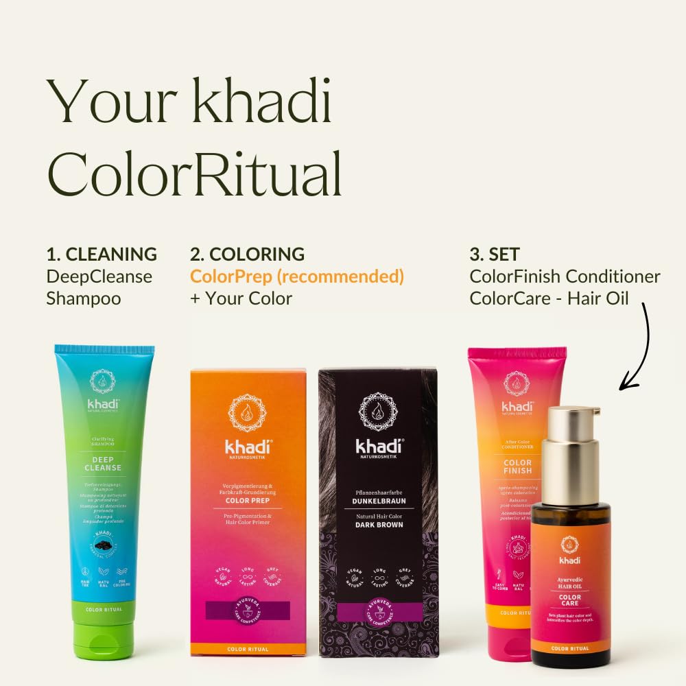 KHADI grey hair coverage close-up demonstrates natural, uniform color.
