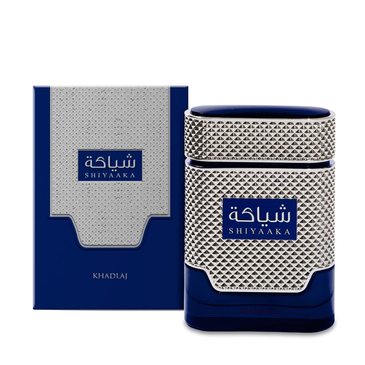 KHADLAJ SHIYAAKA BLUE gift-ready box and bottle setup ideal for gifting.
