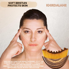 Khirdalane contour brush with ergonomic handle designed to fit skin precisely during routines