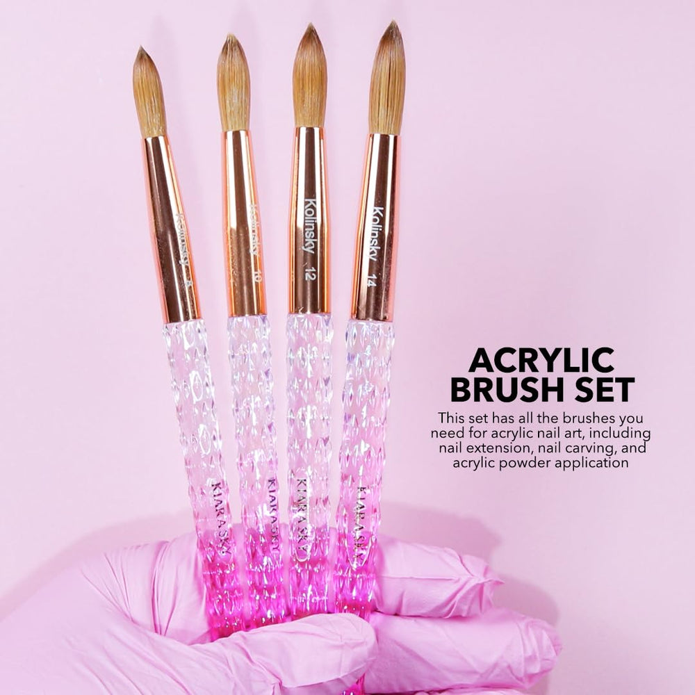 Kiara Sky acrylic brush 10 in-use on nail demonstrates precise bead placement.