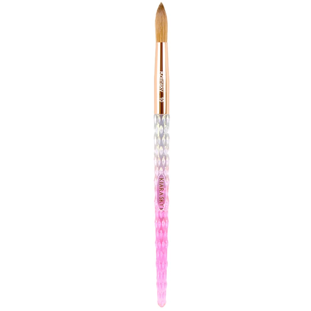 Kiara Sky acrylic brush 10 pink handle for precise, smooth acrylic application.