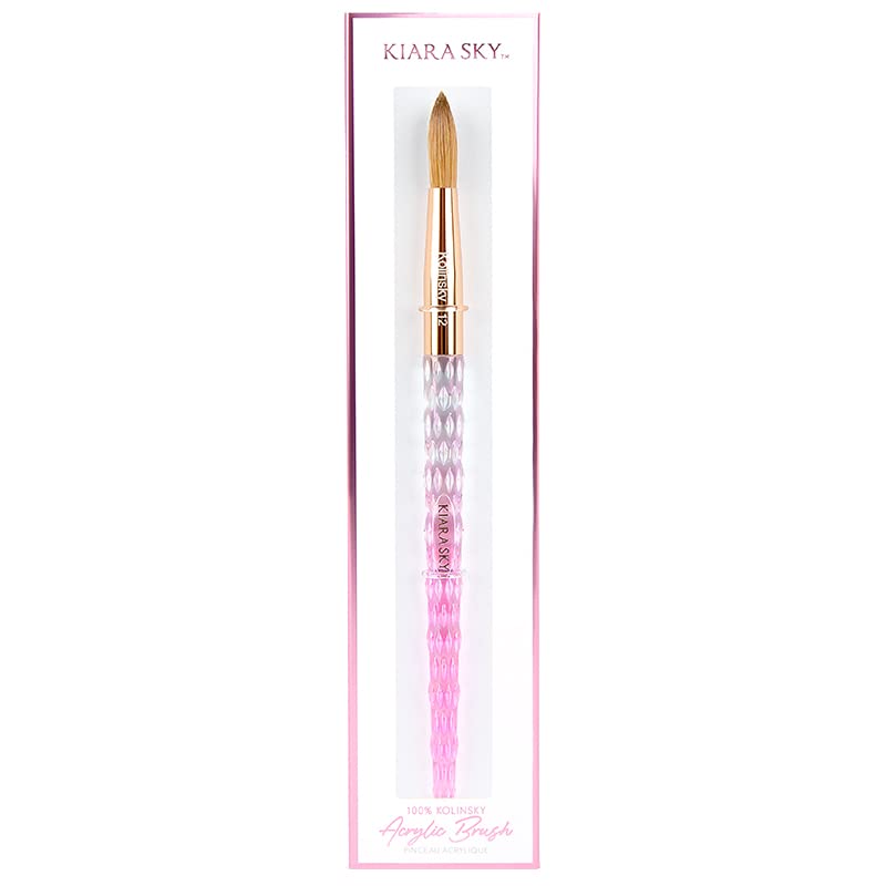 Kiara Sky acrylic brush 12 pink pure Kolinsky bristles for smooth work.