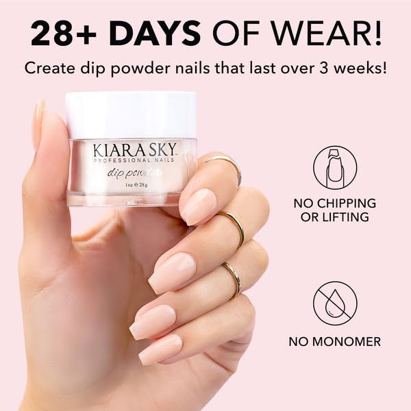 Kiara Sky cruelty-free badge confirms ethical beauty choice for dip nails.