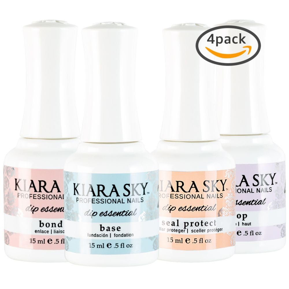 Kiara Sky dip base bottle demonstrates smooth, even coverage for effortless nail application.