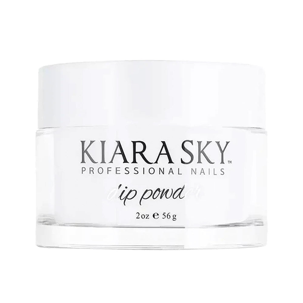 Kiara Sky Dip Powder Essentials 2 oz clear jar closeup showing transparent coverage