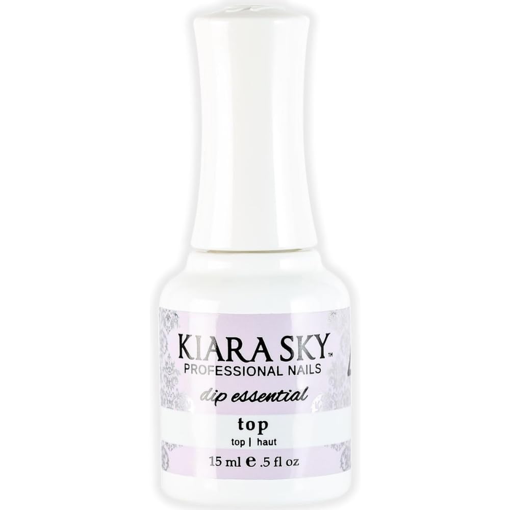 Kiara Sky Dip Top Coat Step 4 delivers a brilliant gel-like shine for durable manicures.