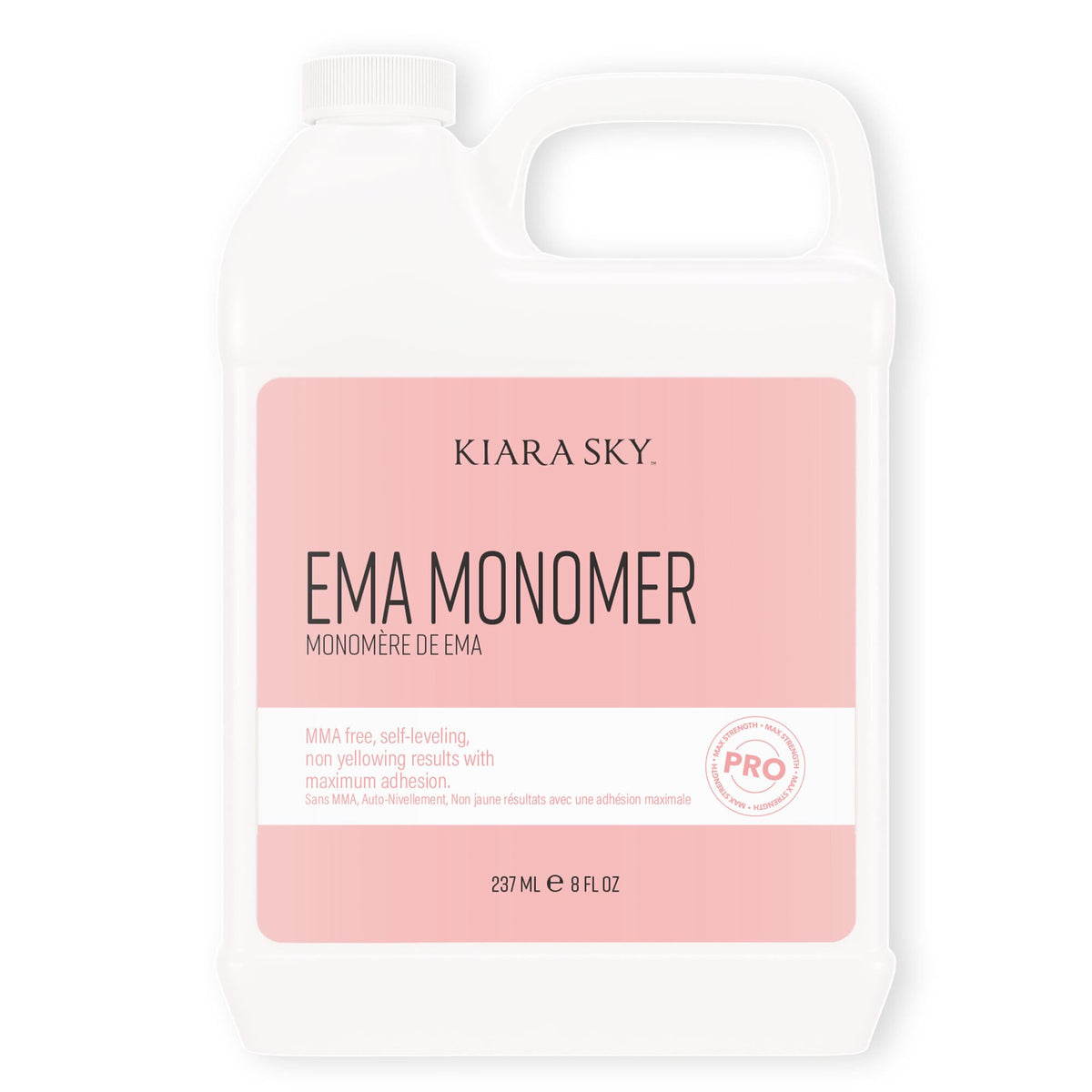 Kiara Sky EMA Monomer bottle pour highlights self-leveling performance for smooth acrylic beads