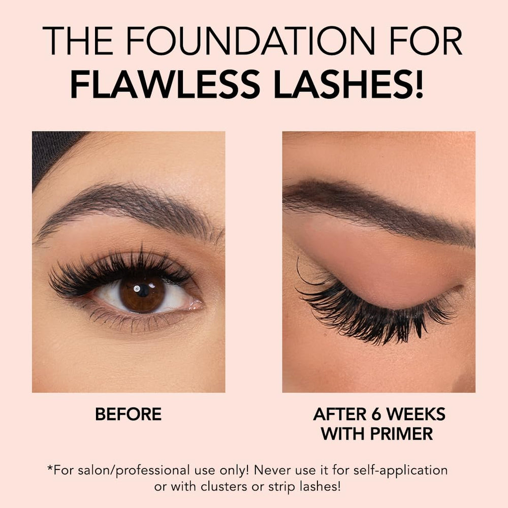 Kiara Sky Lash Primer in a salon context, demonstrating professional-use for stronger bonding power.