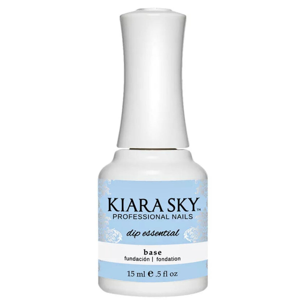 Kiara Sky Liquid Essentials Dip Manicure Base Coat Step 2 bottle ready for precise application