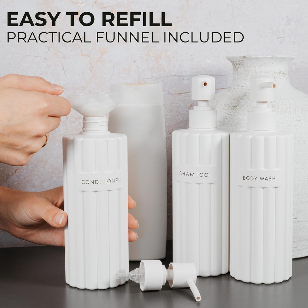 KIBAGA waterproof labels protect bottle aesthetics in humid bathrooms.