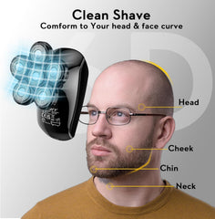 Kibiy 6D replacement blades provide broader contact for efficient shaving on bald heads.