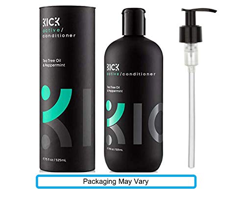 Kick Mens Conditioner glossy-soft hair after use on model.