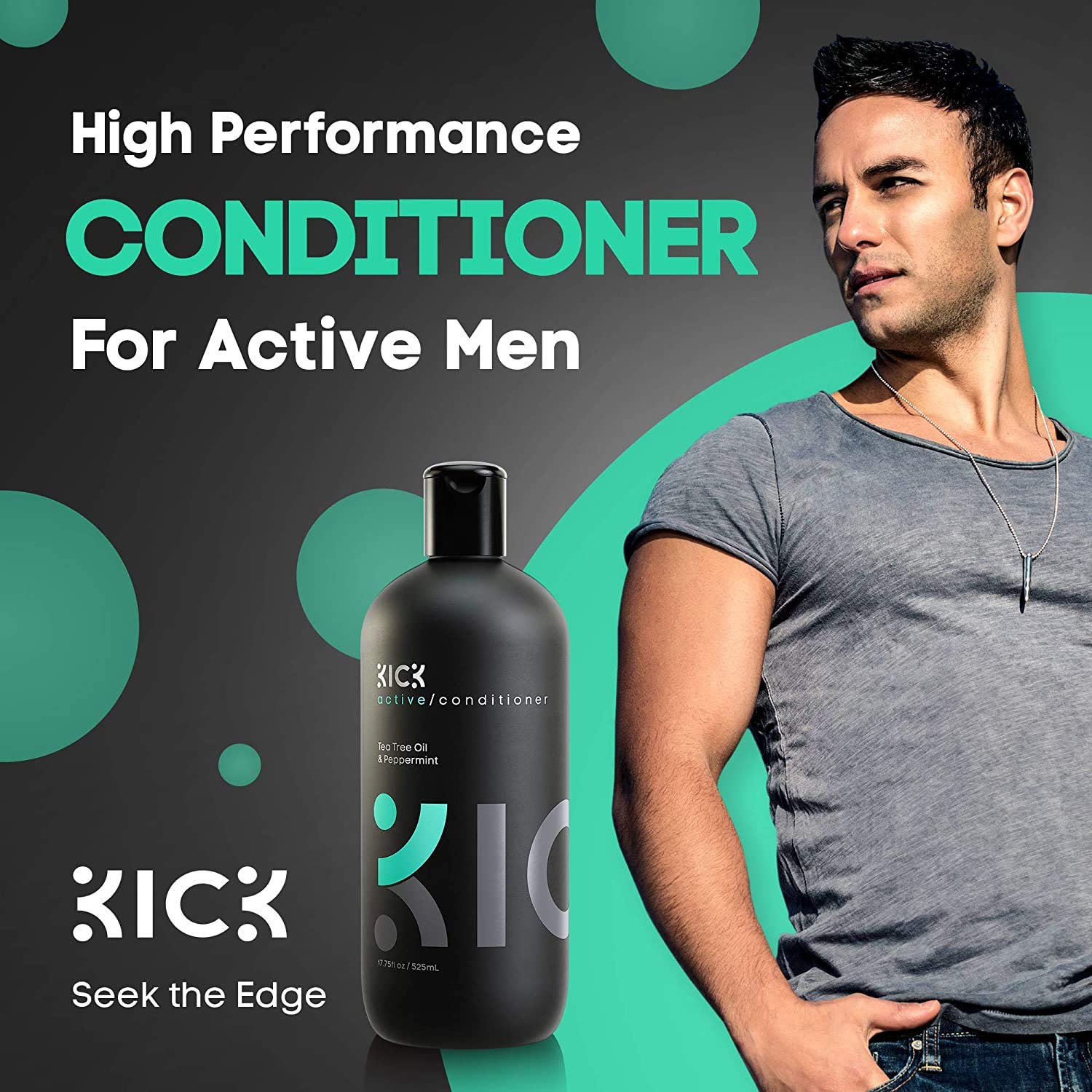 Kick Mens Conditioner ingredients: 11 herbal extracts nourishing scalp and hair.