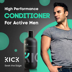 Kick Mens Conditioner ingredients: 11 herbal extracts nourishing scalp and hair.