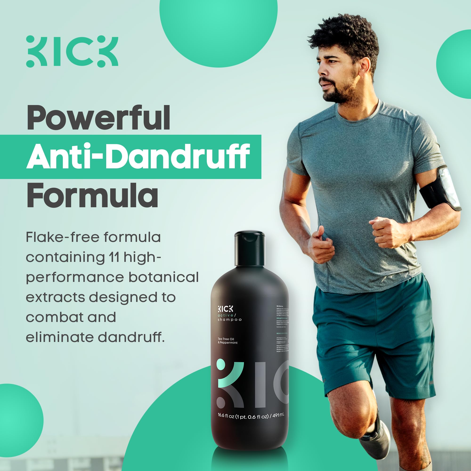 Kick Mens Shampoo sulfate-free formula closeup for gentle cleansing