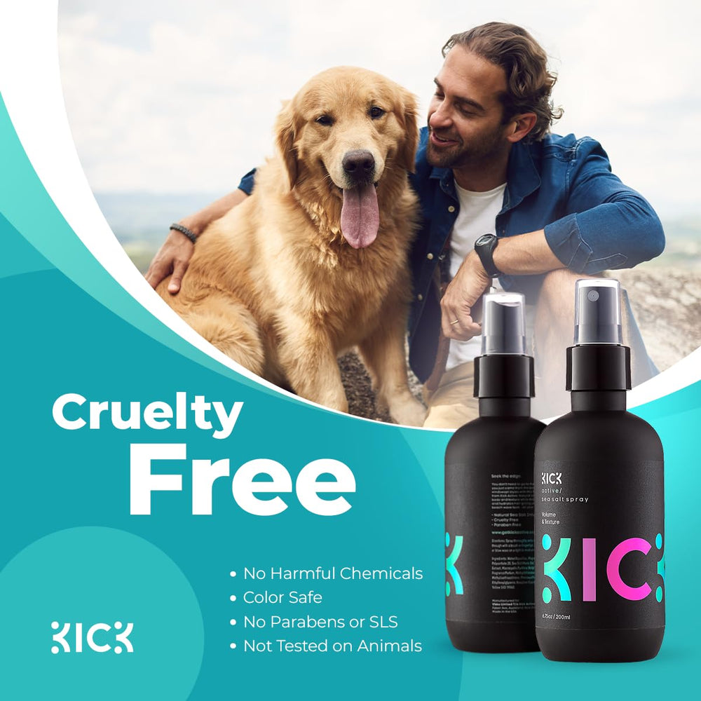 Kick Sea Salt Spray beach scene shot surfer-ready texture for daily life.