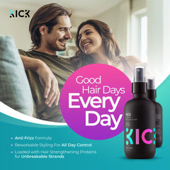Kick Sea Salt Spray on hair quick styling for effortless waves.