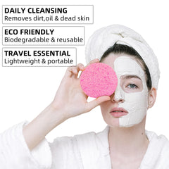 Kickleen sponges for makeup removal and gentle exfoliation during cleansing.