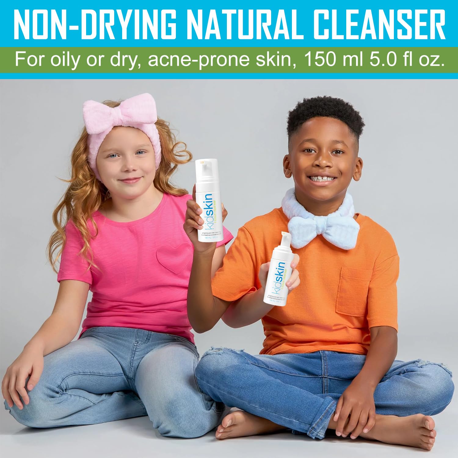 Kidskin T-Blast foam-lather on teen skin showcasing refreshing cleanse