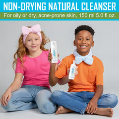 Kidskin T-Blast foam-lather on teen skin showcasing refreshing cleanse