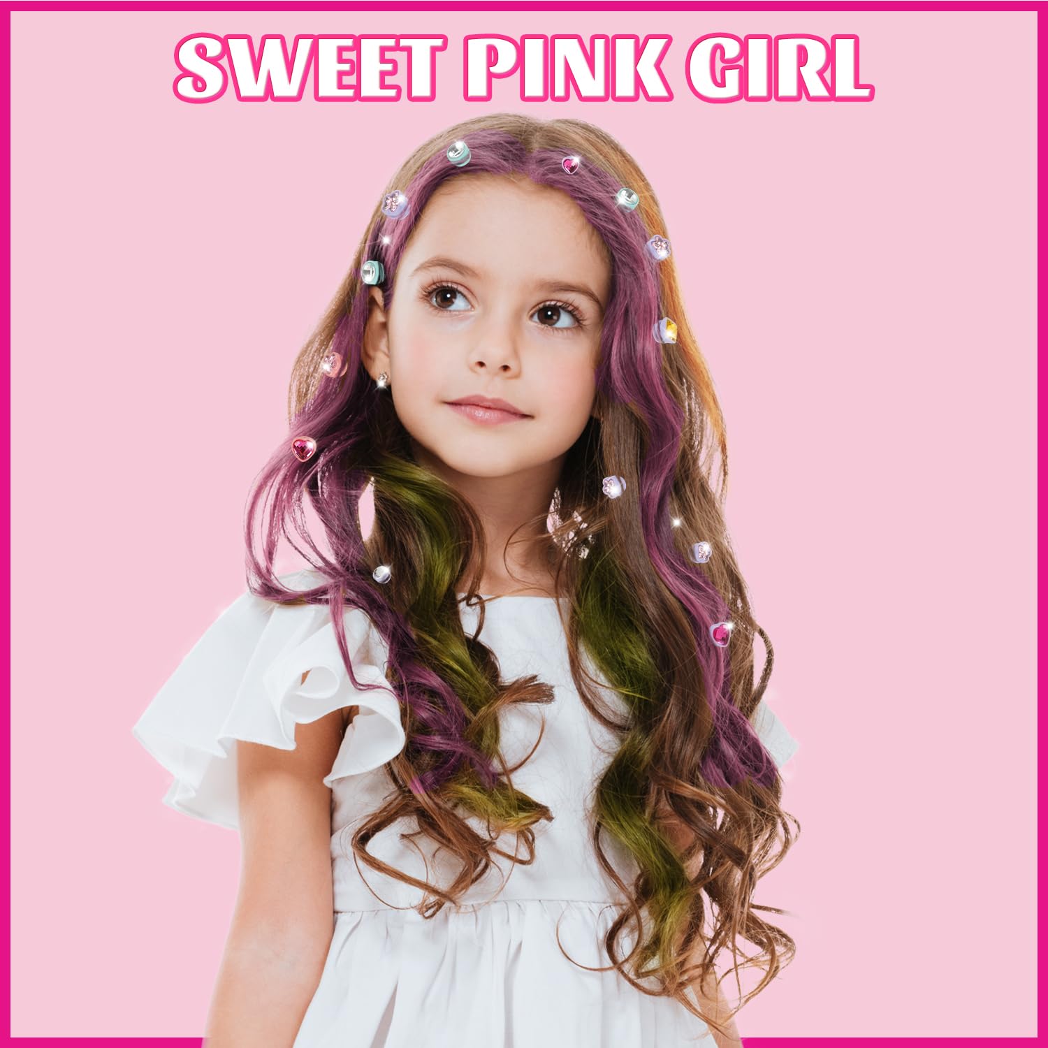 Kidzkube hair chalk green adds fresh dimension and easy blending