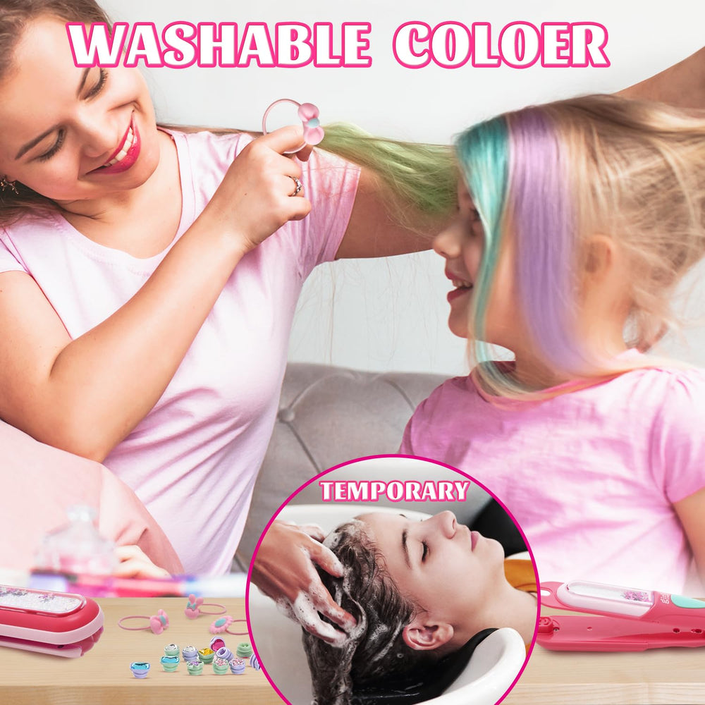 Kidzkube hair chalk macaron purple pairs with diamonds for sparkling hair art