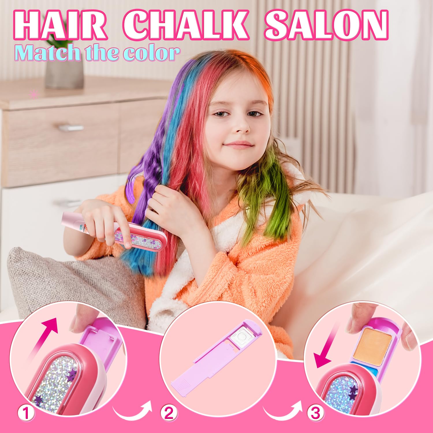 Kidzkube hair chalk orange offers warm color pops for sunny styles