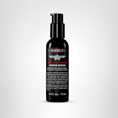 Kiehl's Age Defender Power Serum application shot for morning and night use.