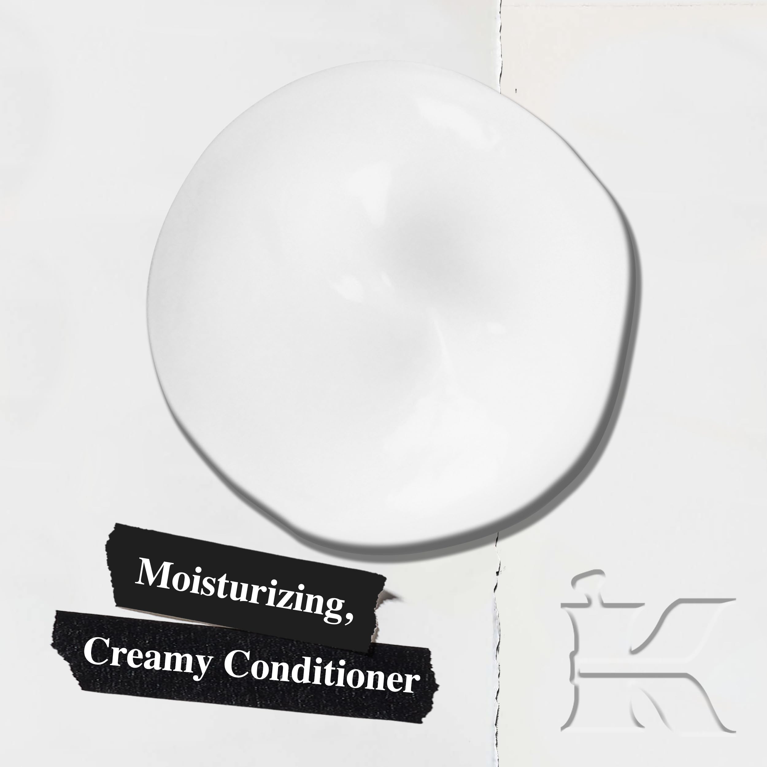Kiehl's Amino Acid Conditioner close-up shows creamy texture for smooth detangling.