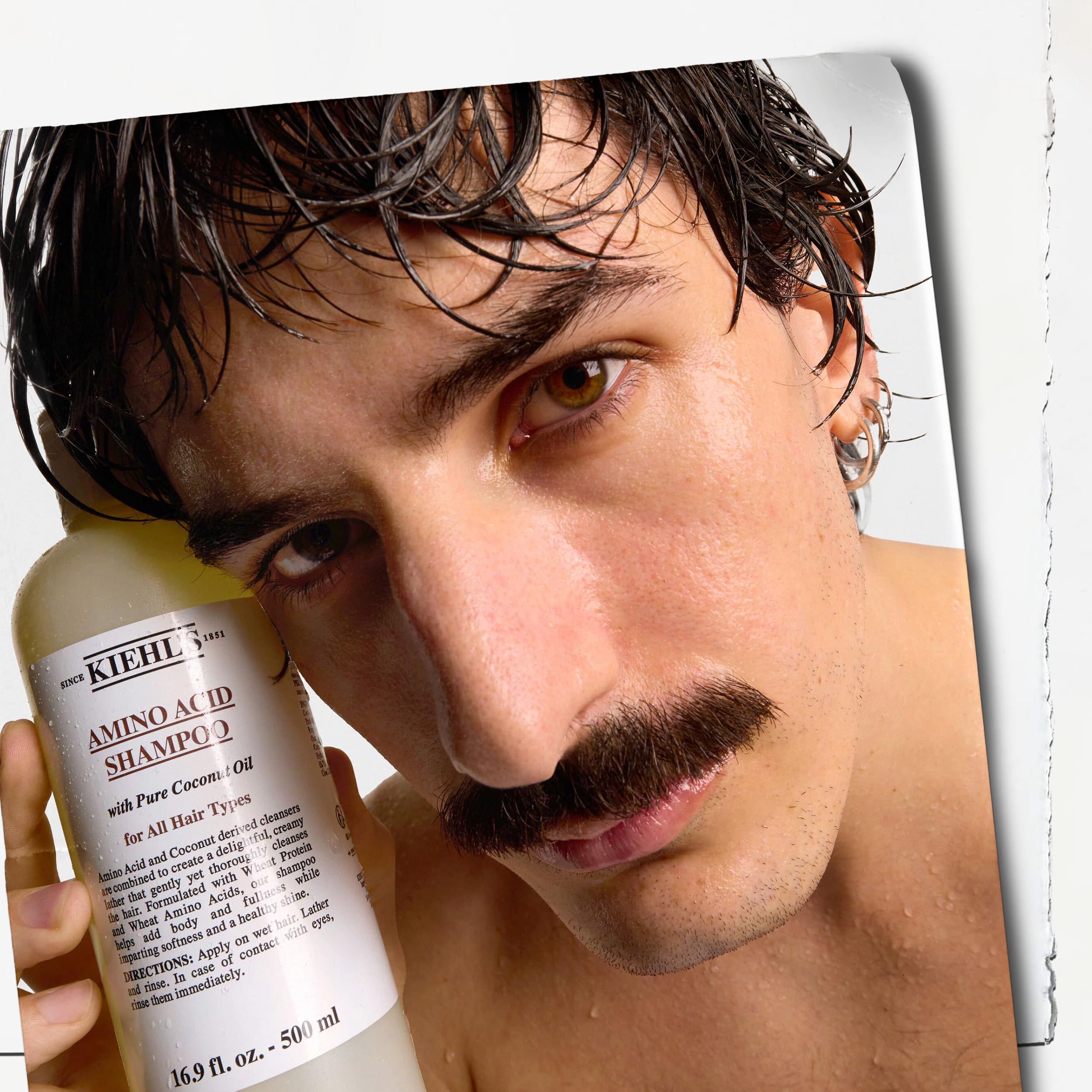 Kiehl's Amino Acid Shampoo paraben-free label signals clean beauty and safe use.