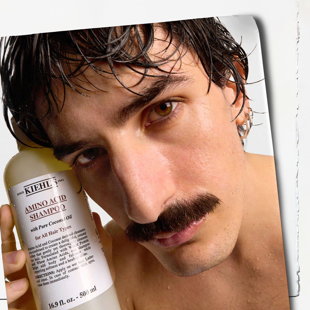 Kiehl's Amino Acid Shampoo paraben-free label signals clean beauty and safe use.