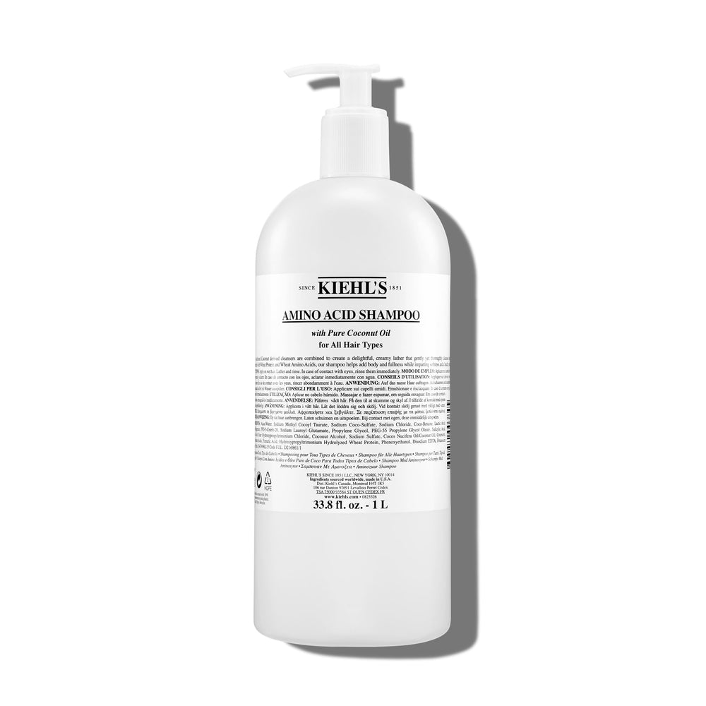 Kiehl's Amino Acid Shampoo 1-liter pump bottle for daily cleansing and gentle moisture.