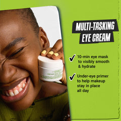 Kiehl's Avocado Eye Treatment warming application demonstrates easy, gentle coverage on under-eye area