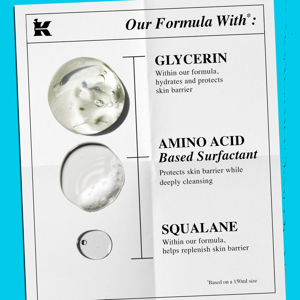 Kiehl's Ultra Facial Barrier-Hydrating Cleanser fragrance-free and soap-free claim on box.