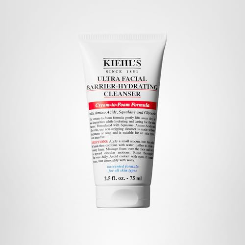Kiehl's Ultra Facial Barrier-Hydrating Cleanser hydration infographic highlighting 25 percent hydration.