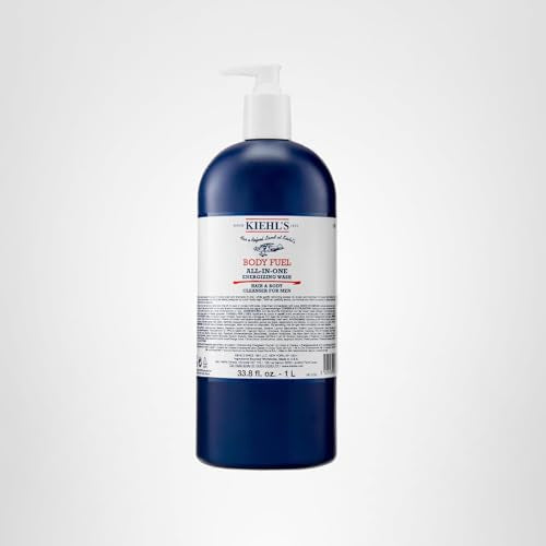 Kiehl's Body Fuel rinse finish image conveys all-in-one cleansing and refreshment.