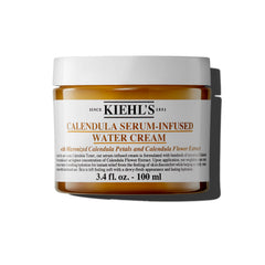 Kiehl's Calendula Serum Infused Water Cream jar close-up for soothing, all-day hydration