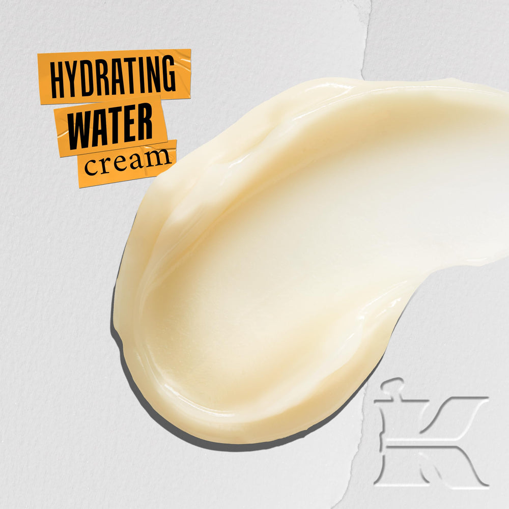 Kiehl's Calendula Water Cream texture swatch highlighting lightweight, radiant hydration