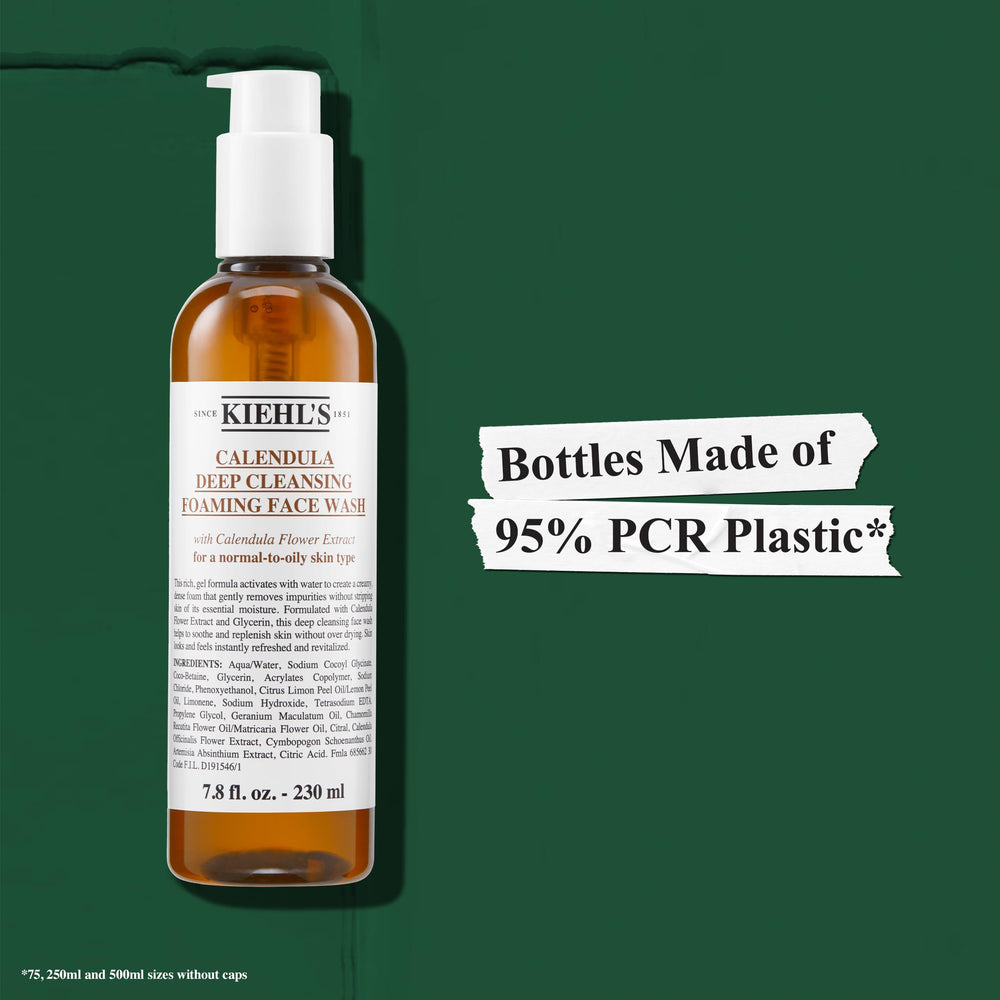 Kiehl's Calendula sulfate-free label signals gentle cleansing without harsh sulfates.