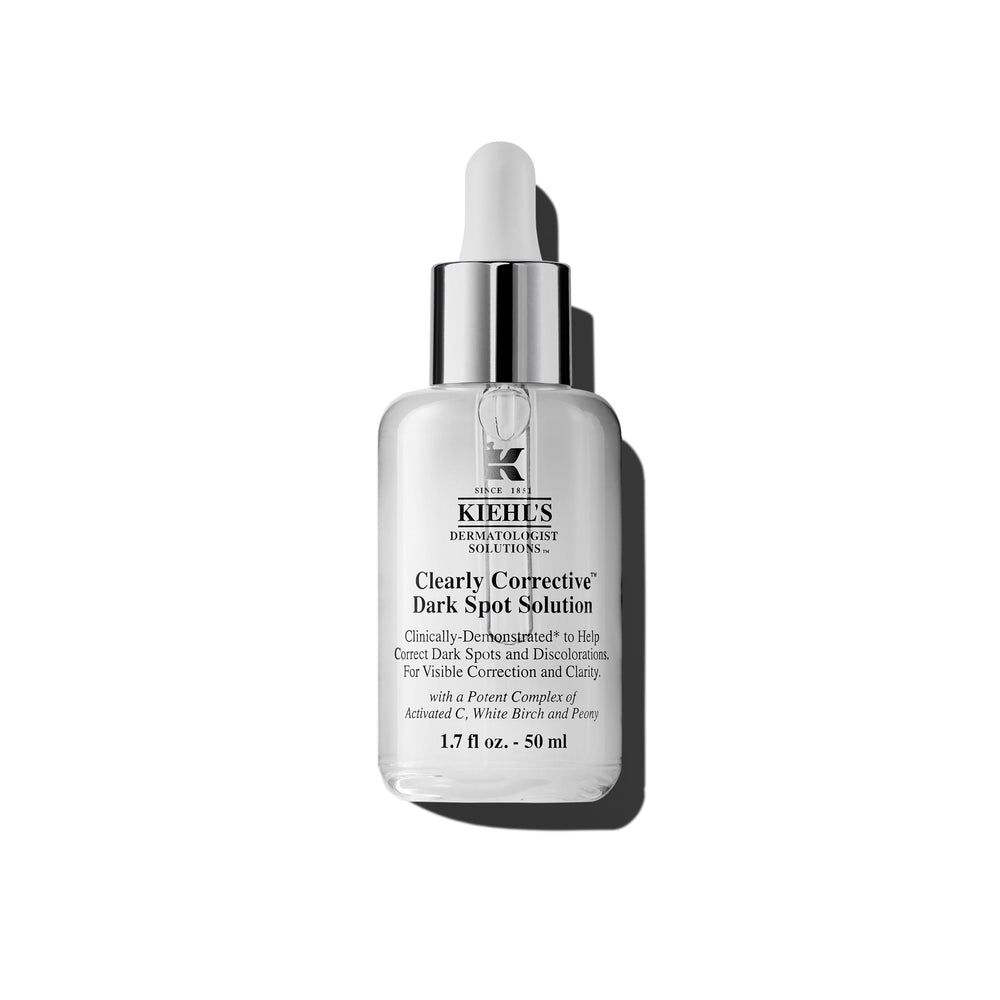 Kiehl's Clearly Corrective Serum bottle cap close-up for precise application
