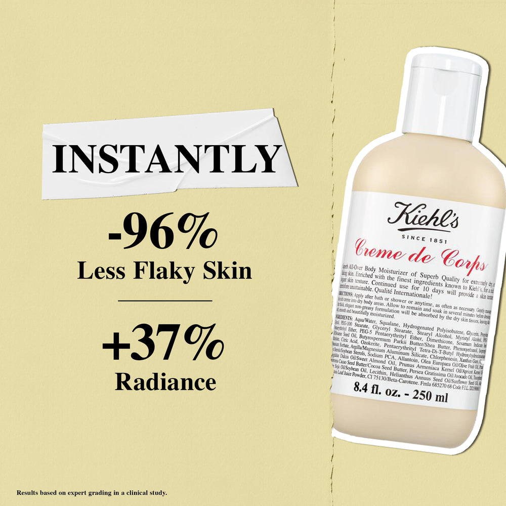 Kiehl's Creme de Corps Rich texture closeup highlights non greasy finish