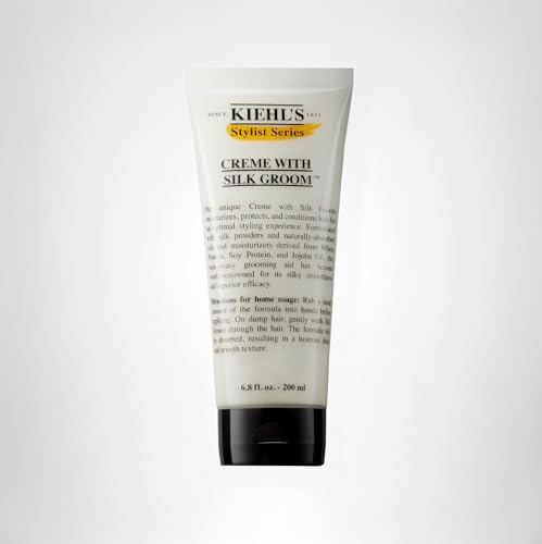 Kiehl's creme with silk groom all hair types usage demonstrates versatile styling for all hair types