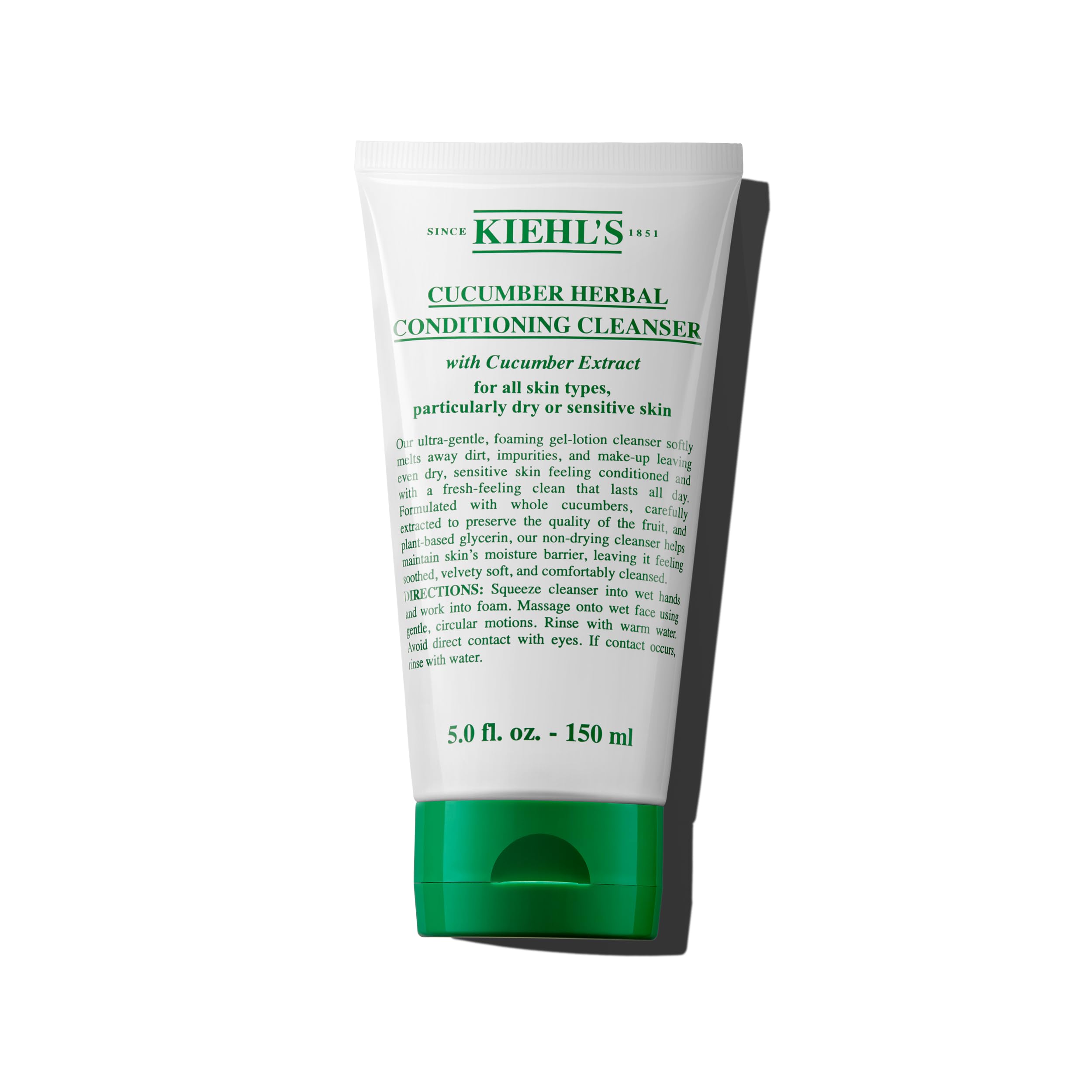 Kiehl's Cucumber Herbal Conditioning Cleanser bottle front showing gentle cleansing for dry skin