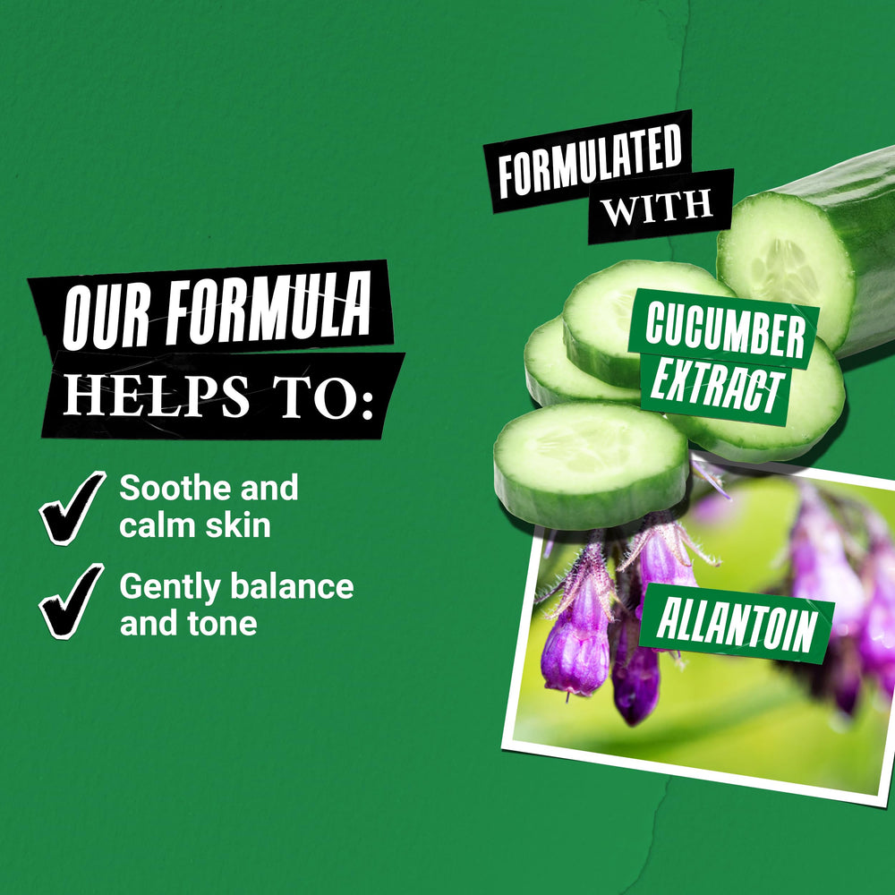 Kiehl's Cucumber Toner label highlights paraben-free and fragrance-free claims