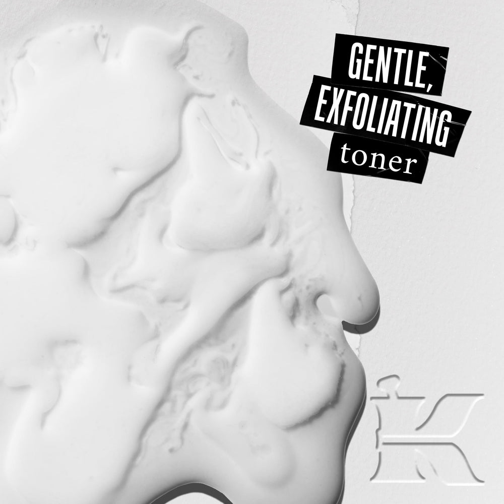 Kiehl's Daily Refining Milk-Peel Toner texture close-up illustrating skin refinement and brightness.