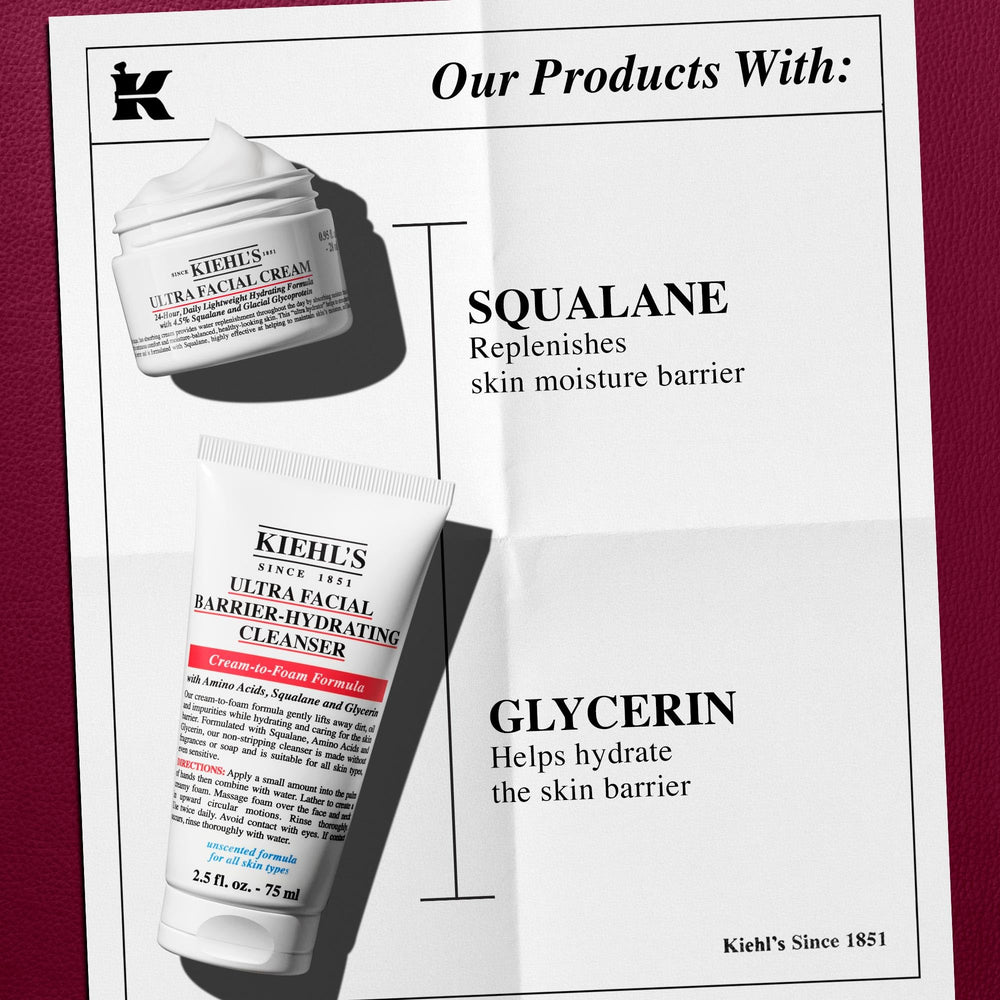 Kiehl's Hydrating Facial Cream jar delivers lasting moisture.