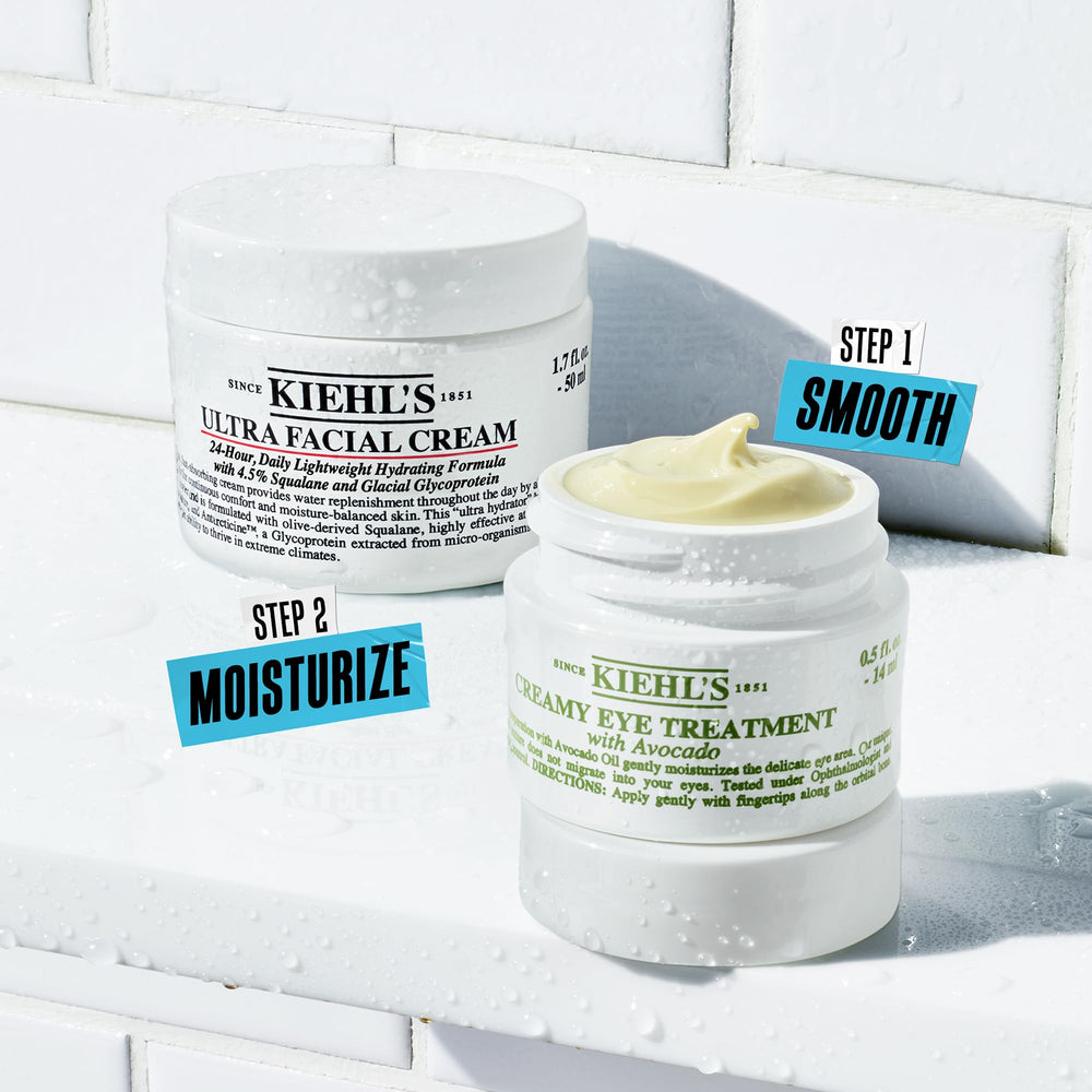Kiehl's Avocado Eye Cream under-eye area showing subtle brightness.